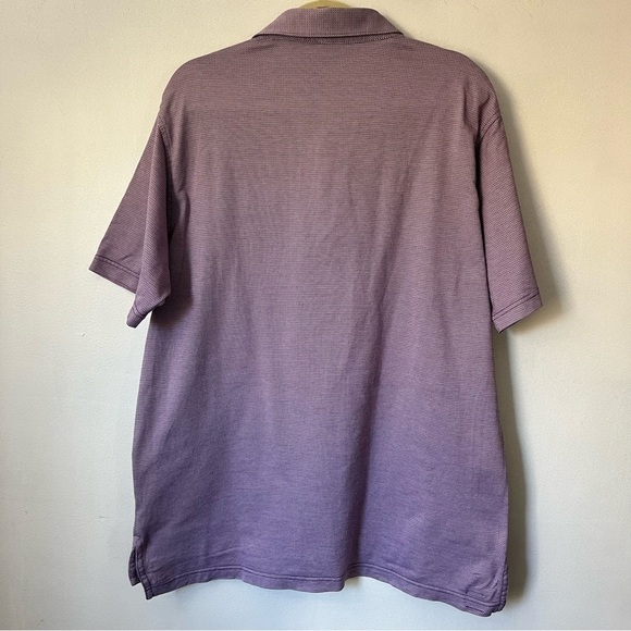 Peter Millar Polo Kierland Golf Club Embroidery size L purple white check cotton - Picture 2 of 8
